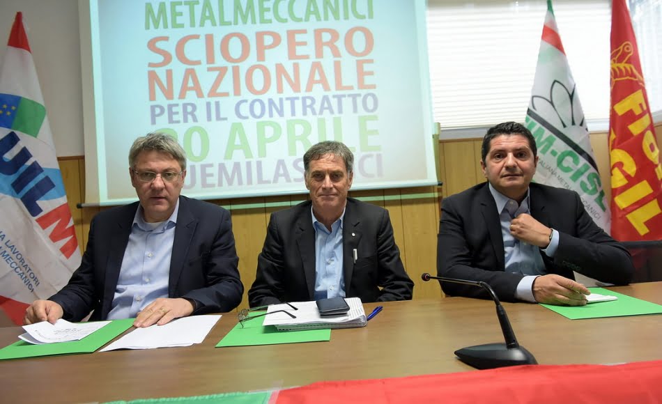 La ‘’reunion’’ di Fiom, Fim e Uilm per lo sciopero del 20 aprile