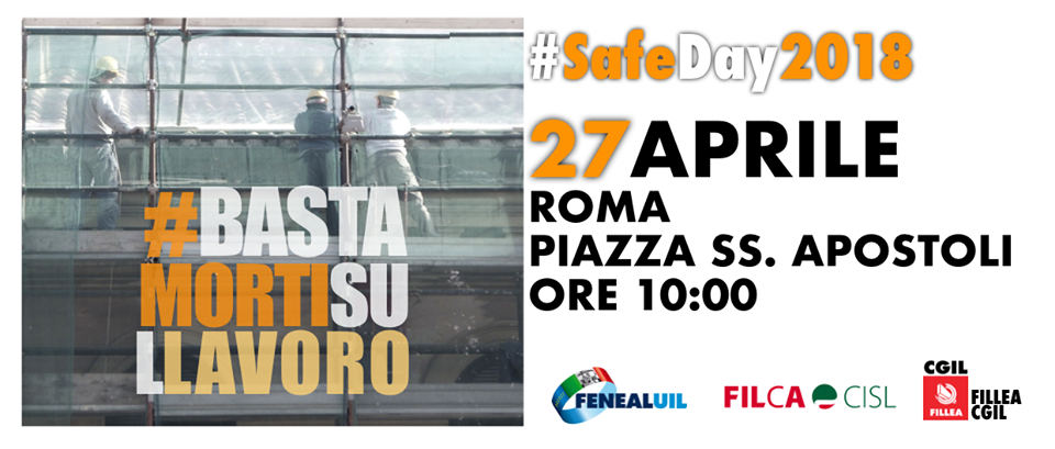 SafeDay 2018, iniziativa sindacale sulla sicurezza nei cantieri
