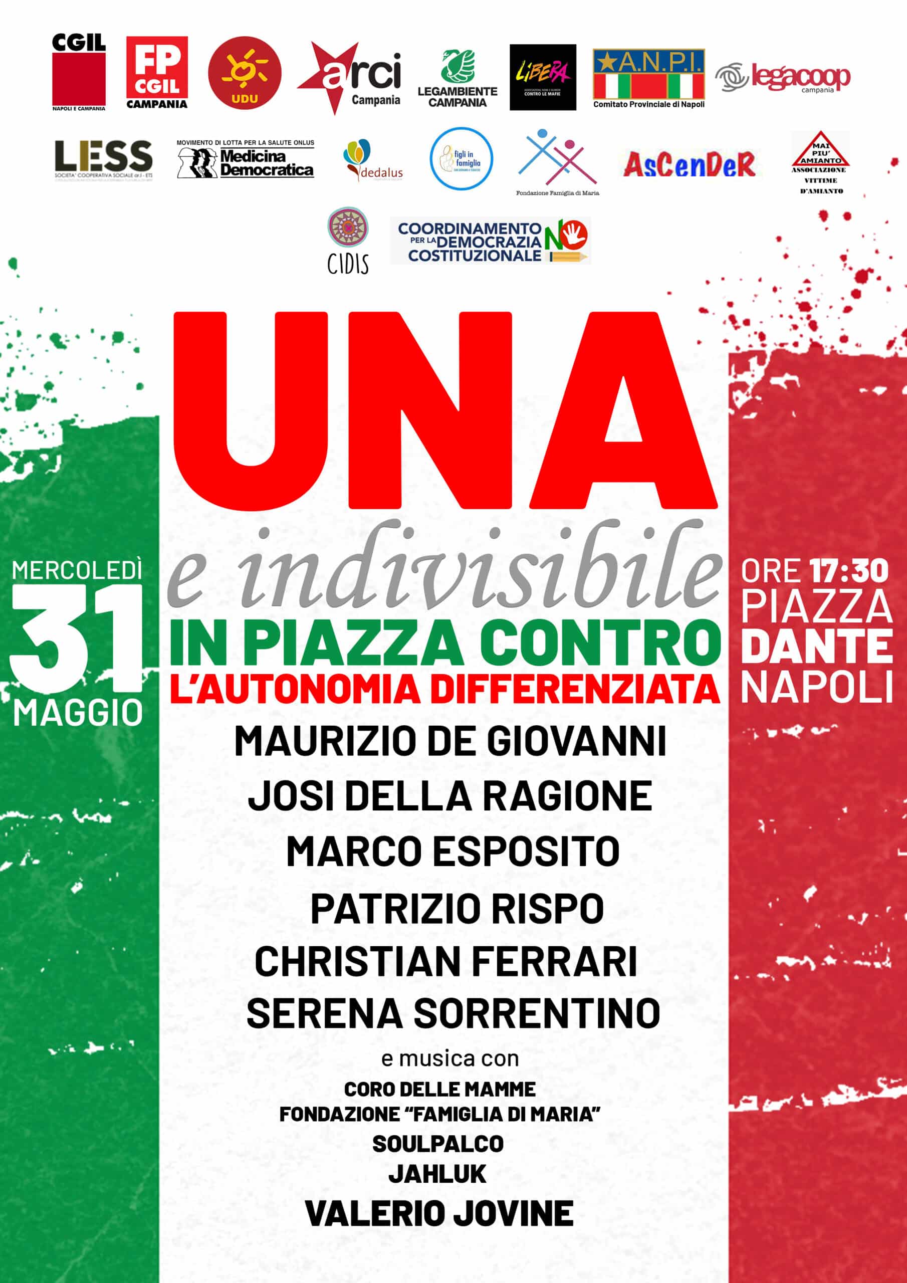 Autonomia, “Una e indivisibile”: a Napoli Cgil e associazioni contro il ddl Calderoli
