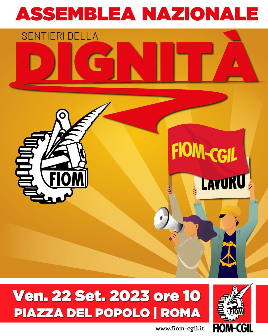 I sentieri della dignità: il 22 settembre l’assemblea della Fiom Cgil in Piazza del Popolo a Roma