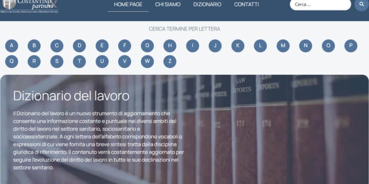 Nasce il Dizionario sul diritto del lavoro in sanità, il progetto dello studio Costantino&partners