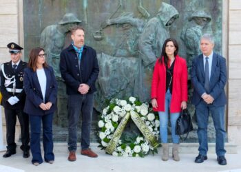 Giornata mondiale per la salute e la sicurezza sul lavoro, i sindacati degli edili depongono una corona all’Inail in memoria delle vittime