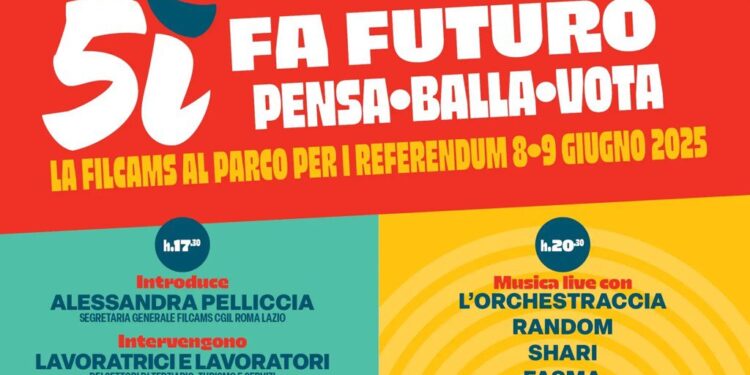 Referendum, Landini presente all’iniziativa “5ì fa futuro, pensa, balla, vota!” della Filcams-Cgil