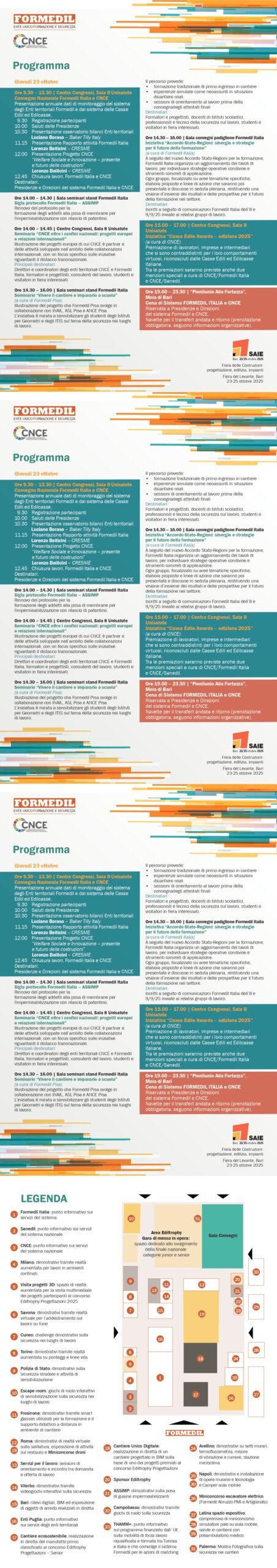 Programma eventi CNCE – FORMEDIL SAIE 2025