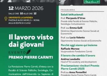 Fondazione Carniti, premazione il 12 marzo “Il lavoro visto dai giovani”