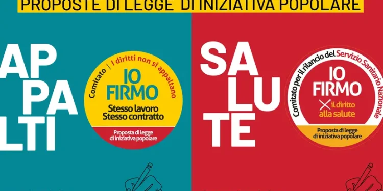 RACCOLTA FIRME PROPOSTE DI LEGGE SU SANITA’ E APPALTI – INIZIATIVE A ROMA