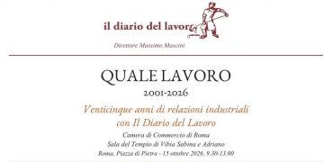 Il diario del lavoro compie 25 anni. Per festeggiarli, appuntamento giovedì 15 ottobre al Tempio di Adriano
